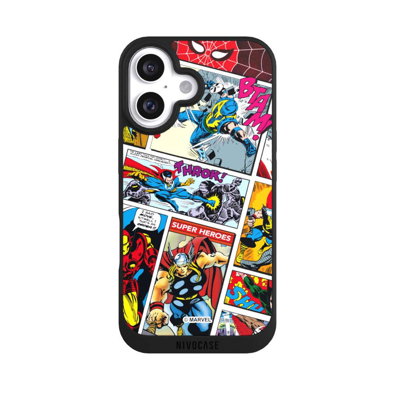 iPhone 16 NIVOpure Marvel Retro Comic Blue