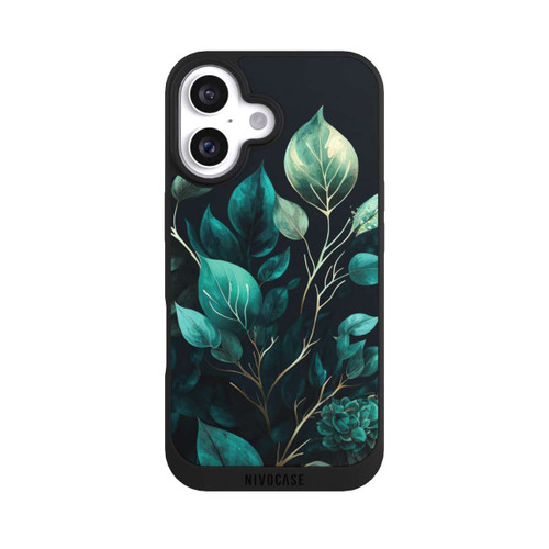 Apple iPhone 16 NIVOpure Eucalyptus Dark Background