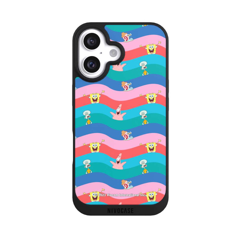 iPhone 16 NIVOpure Spongebob Freunde Bunte Wellen