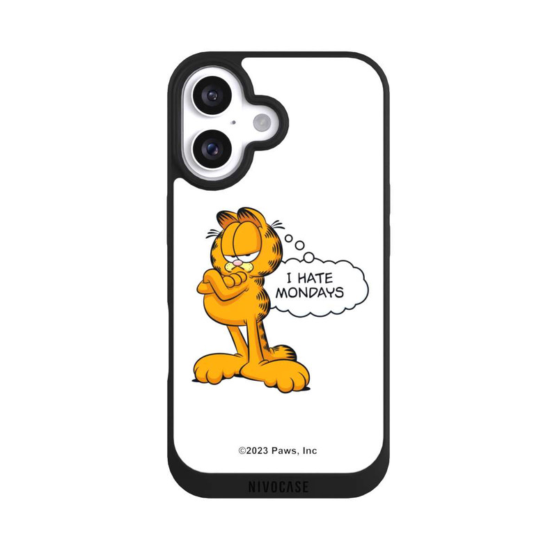 iPhone 16 NIVOpure Garfield I Hate Mondays Weiß