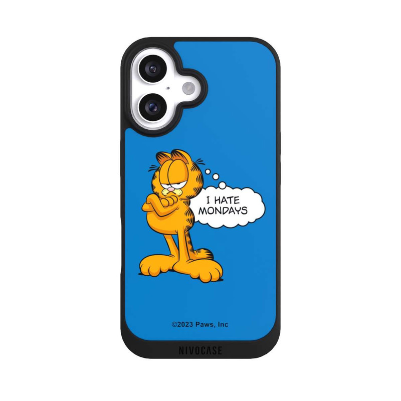 iPhone 16 NIVOpure Garfield I Hate Mondays Blau