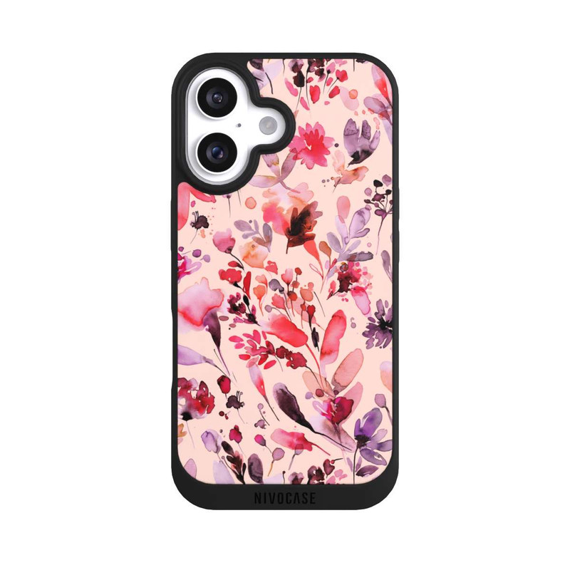 iPhone 16 NIVOpure Künstlerische Blumen Viva Magenta