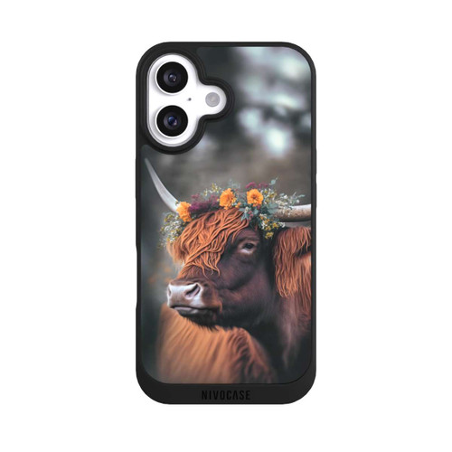 Apple iPhone 16 NIVOpure Highland Cow With Flowers with AI