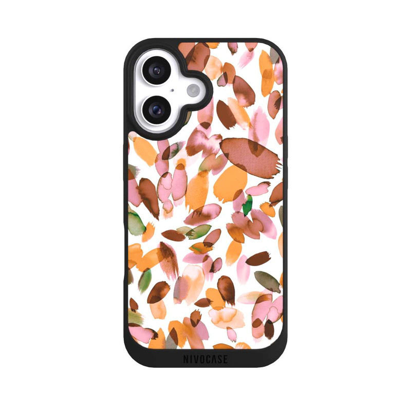 iPhone 16 NIVOpure Watercolor Petal Stains Orange