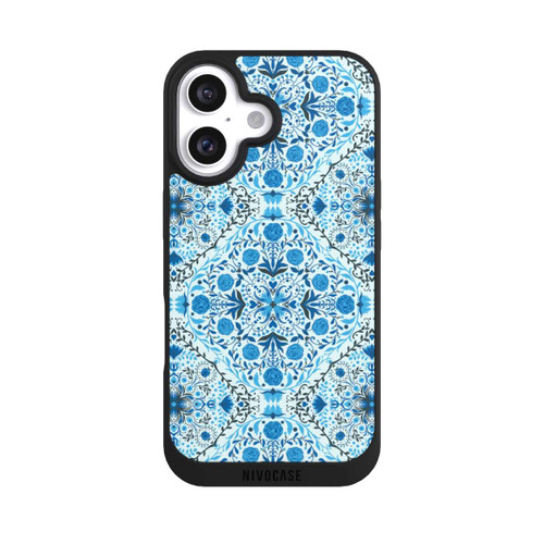 Apple iPhone 16 NIVOpure Blue Floral Tiles