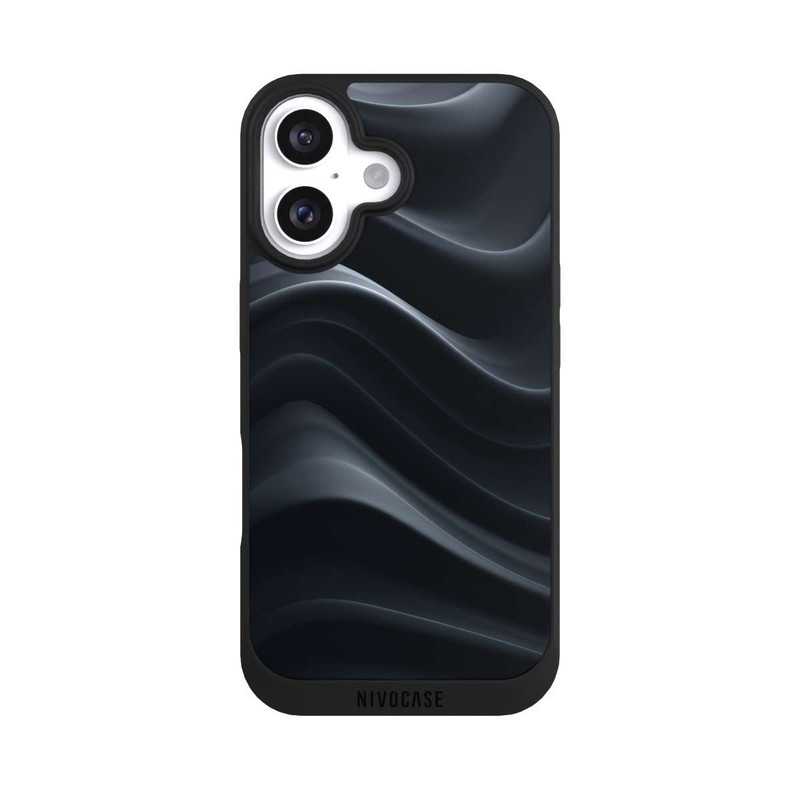 iPhone 16 NIVOpure Black Waves Texture
