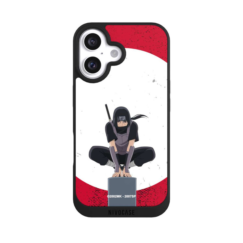 iPhone 16 NIVOpure Itachi Uchiha Symbol Roter Hintergrund