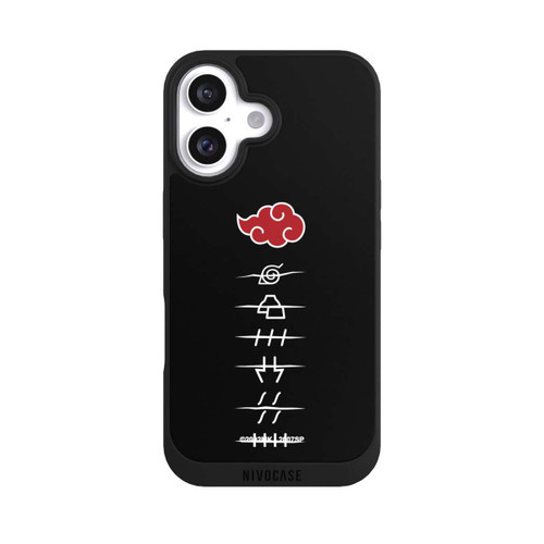Apple iPhone 16 NIVOpure Akatsuki Mitglieder Symbole Schwarz