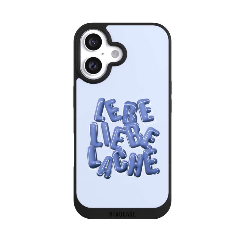 iPhone 16 NIVOpure Lebe Liebe Lache Blue