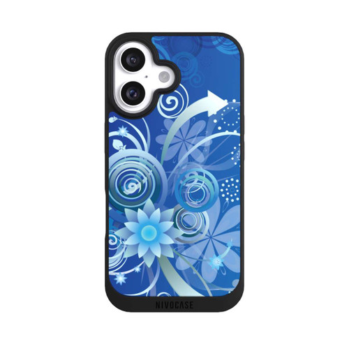 Apple iPhone 16 NIVOpure Flowers and Swirls Blue