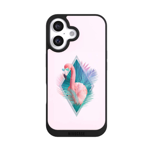 Apple iPhone 16 NIVOpure Tropical Leaves Flamingo