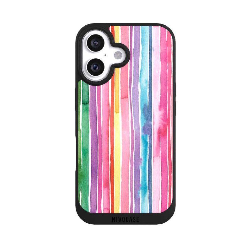 iPhone 16 NIVOpure Camouflage Rainbow Stripes