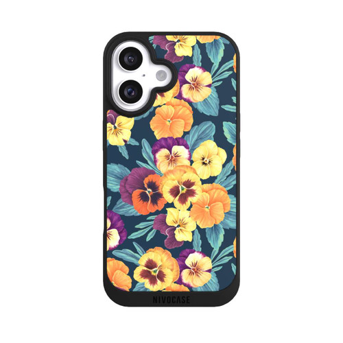Apple iPhone 16 NIVOpure Pansies on Navy
