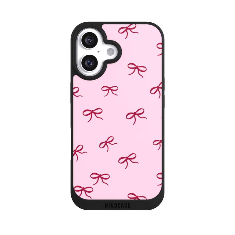 iPhone 16 NIVOpure Schleifen Muster Rot Pink