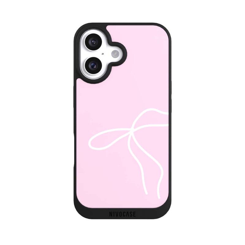 iPhone 16 NIVOpure Trendy Schleife Weiß Rosa
