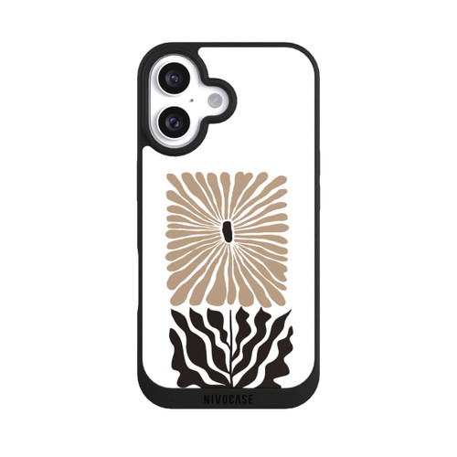 Apple iPhone 16 NIVOpure Eckige Blume Dunkelbraun