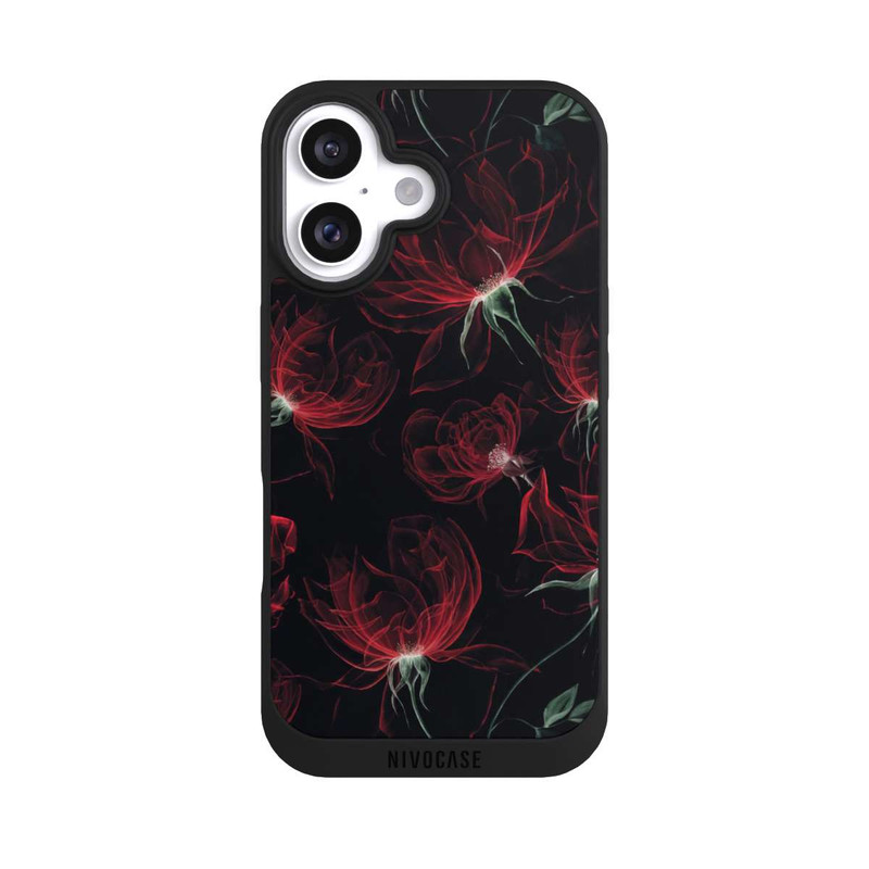 iPhone 16 NIVOpure Tapete mit roten Blumen