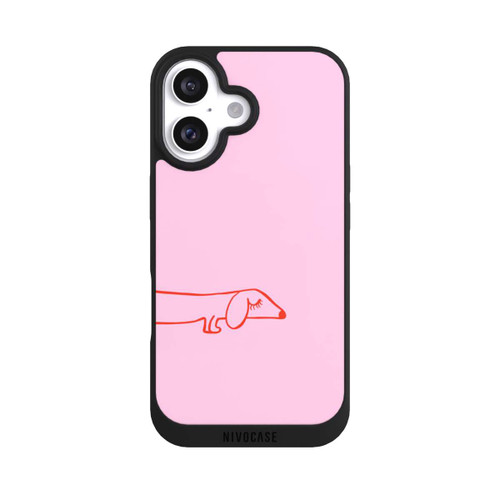 Apple iPhone 16 NIVOpure Dachshund Illustration Pink