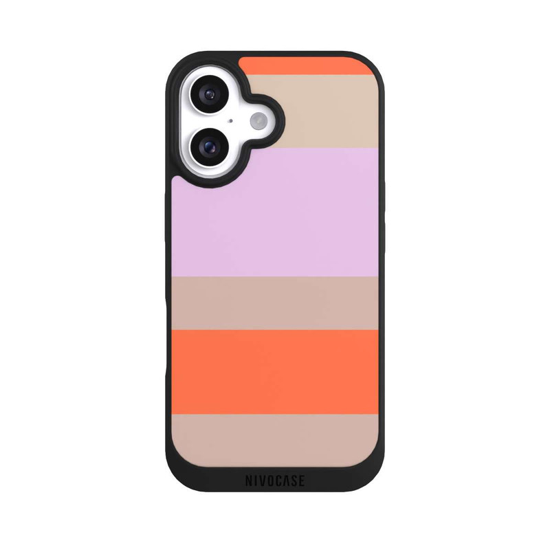 iPhone 16 NIVOpure Moca Lila Orange Stripes