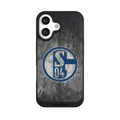 Apple iPhone 16 NIVOpure Schalke 04 Holz Look