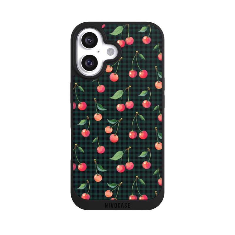 iPhone 16 NIVOpure Cherries and Green Gingham