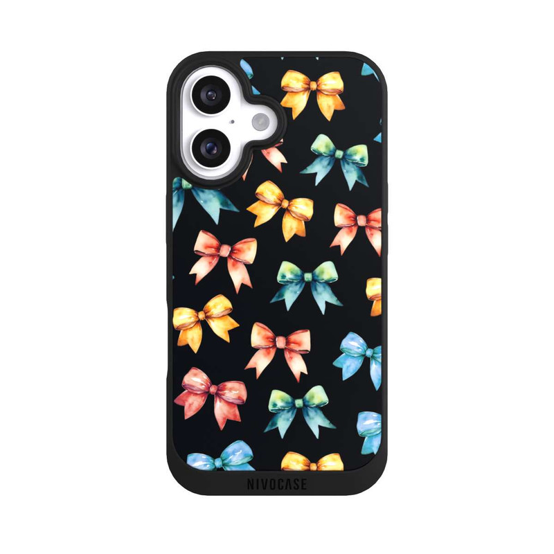 iPhone 16 NIVOpure Rainbow Bows Black