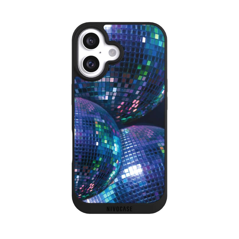iPhone 16 NIVOpure Discokugel Blau Schwarz Partytime mit KI