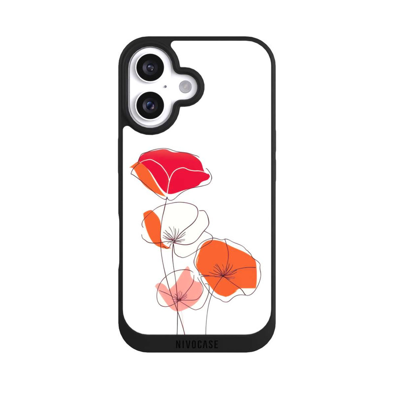 iPhone 16 NIVOpure Mohn Line Art