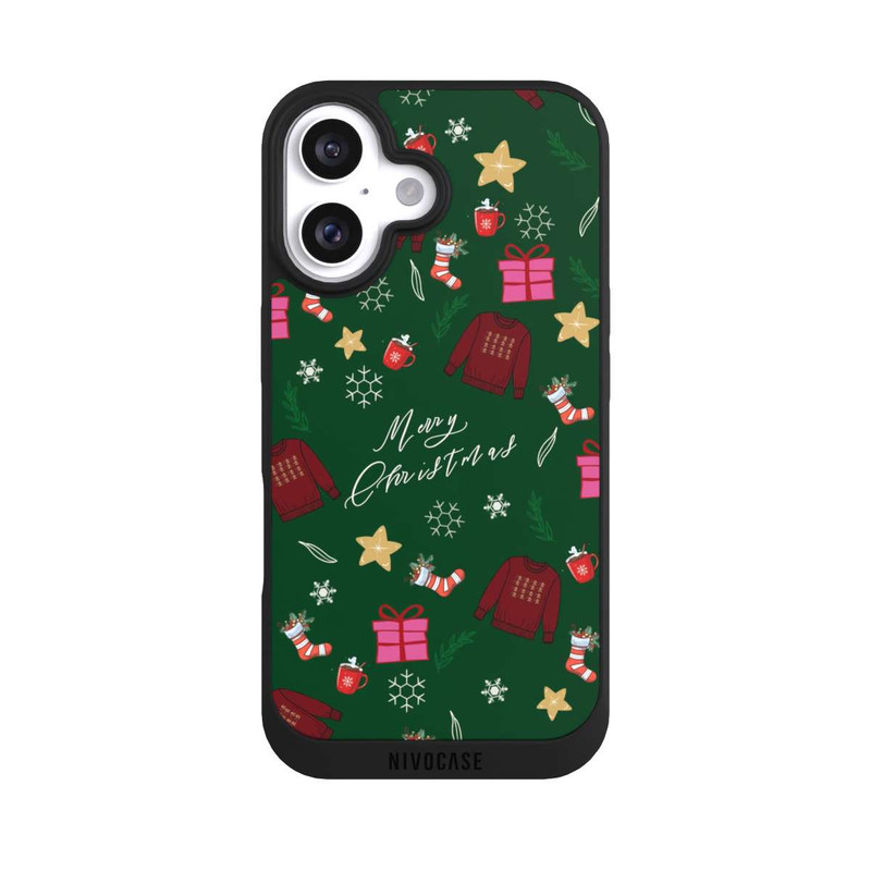 iPhone 16 NIVOpure Merry Christmas Green Sweater