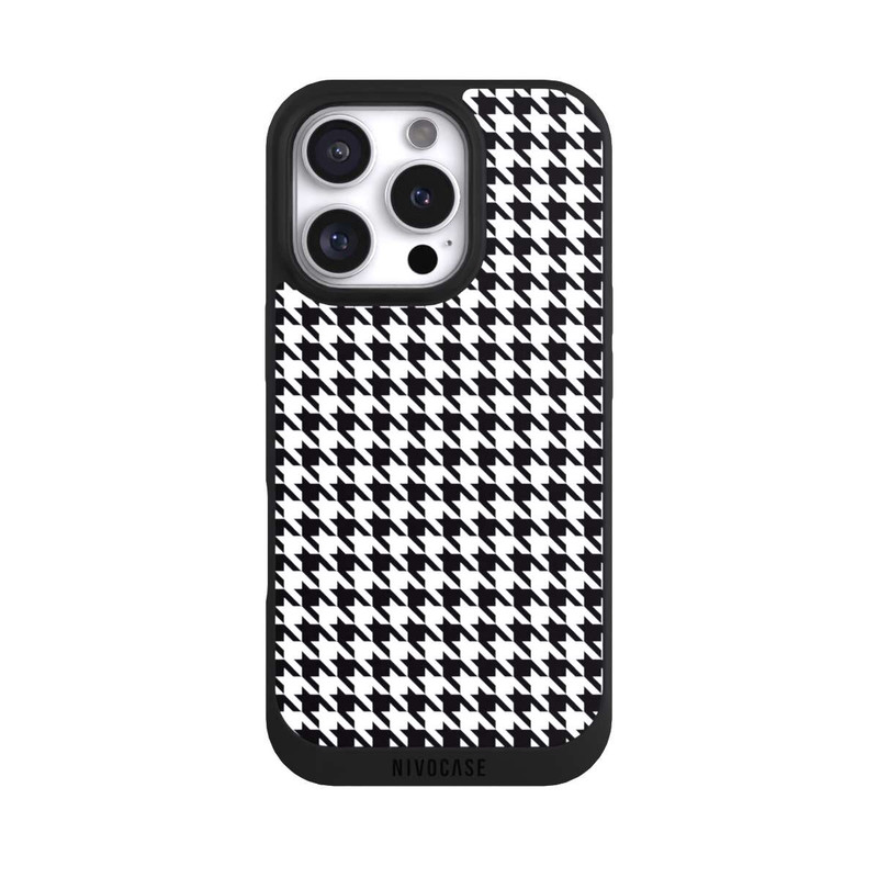 iPhone 16 Pro NIVOpure Hahnentritt Schwarz Weiß