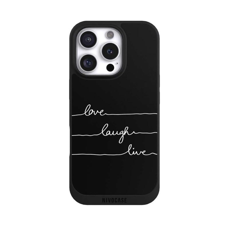 iPhone 16 Pro NIVOpure Love Laugh Live weiß/schwarz