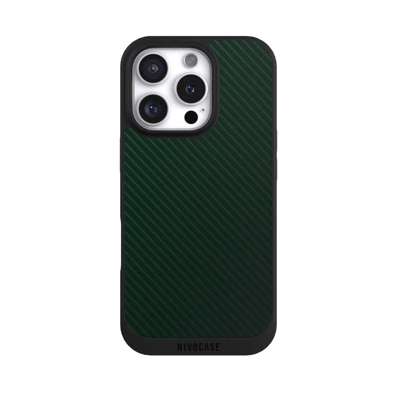 iPhone 16 Pro NIVOpure Vert de course britannique Carbone