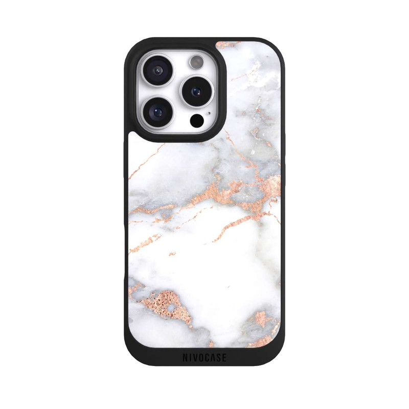 iPhone 16 Pro NIVOpure Marbre Blanc et Doré