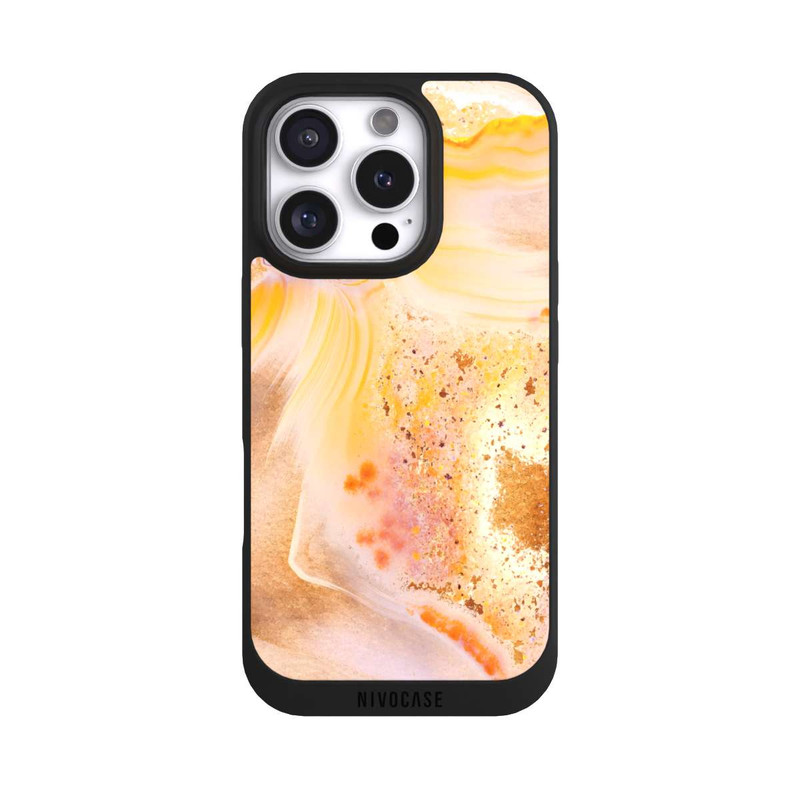 iPhone 16 Pro NIVOpure Orange Glitter Marble Look