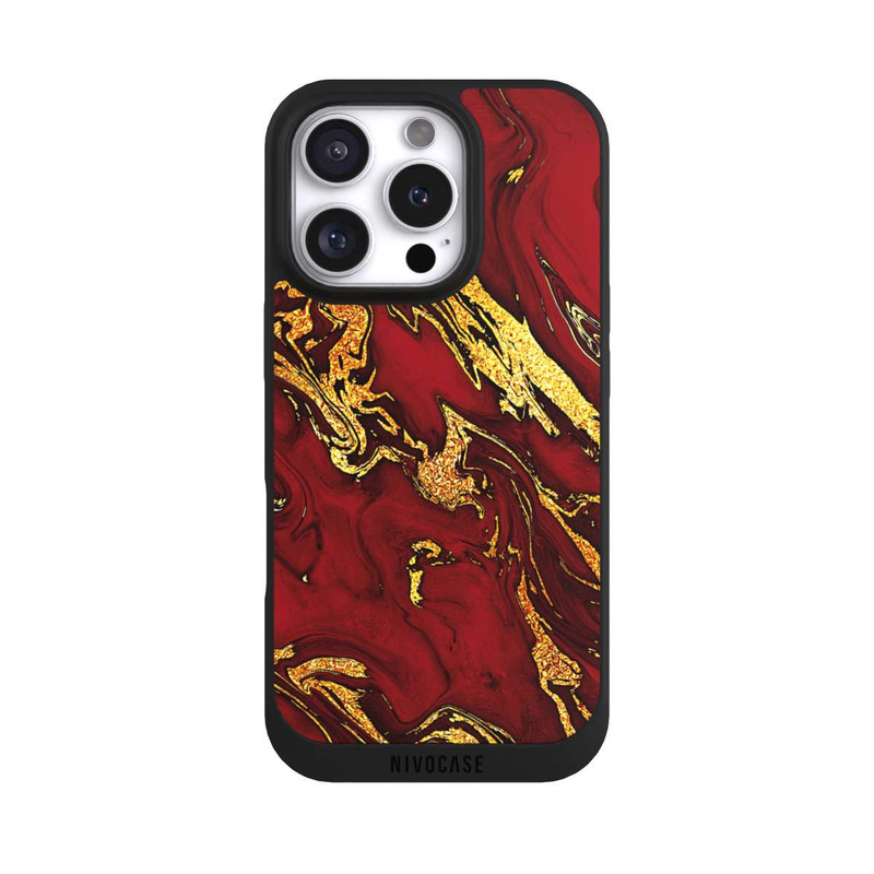 iPhone 16 Pro NIVOpure Red Gold Marble Look