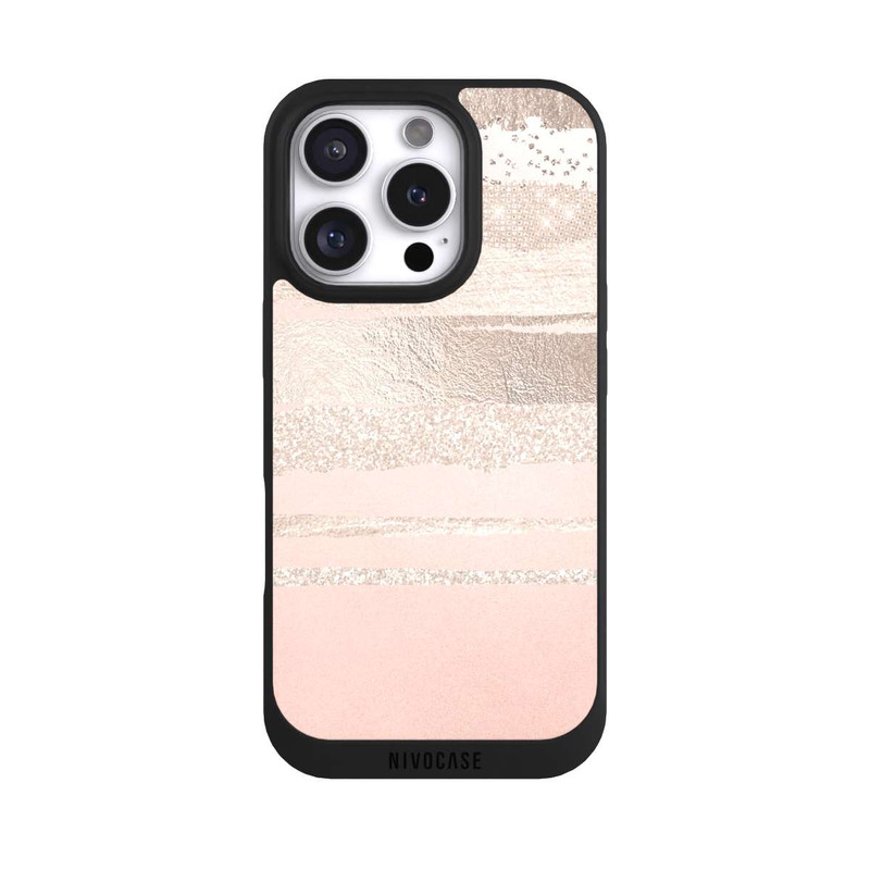 iPhone 16 Pro NIVOpure Couches de paillettes (Rosé/Argent) Glitterlook