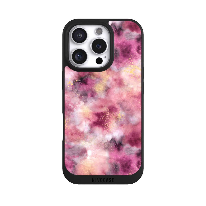iPhone 16 Pro NIVOpure Rose aquarelle marbré fumé
