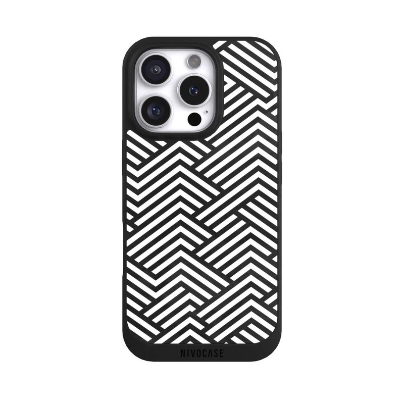 iPhone 16 Pro NIVOpure Schwarz und Weiß ZigZag