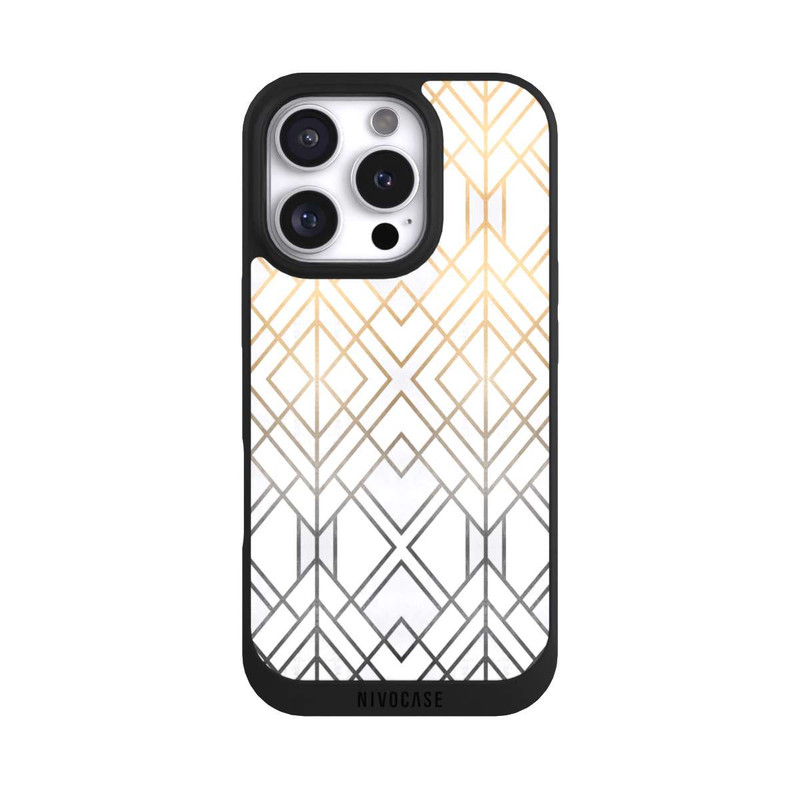 iPhone 16 Pro NIVOpure Gold and Grey Geo Print
