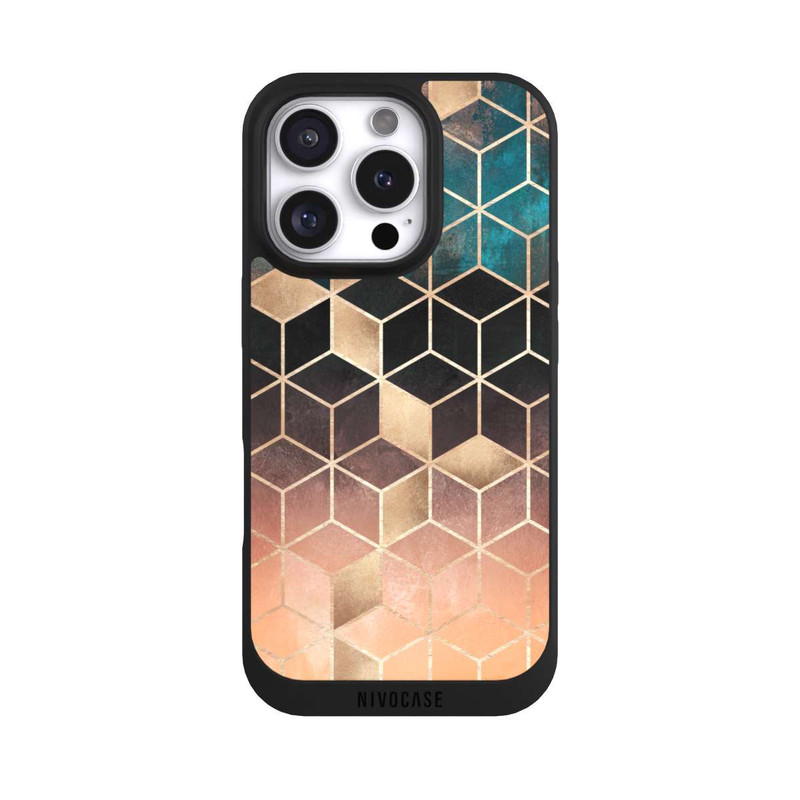 iPhone 16 Pro NIVOpure Ombre Dream Cubes Gold Print