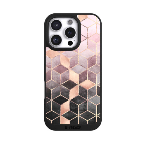 Apple iPhone 16 Pro NIVOpure Pink-grauer Farbverlauf Würfel Druck
