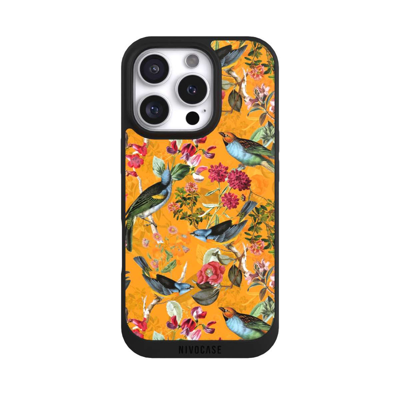 iPhone 16 Pro NIVOpure Tapete mit Vögeln und Blumen