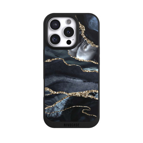 Apple iPhone 16 Pro NIVOpure Dark marble gold Glitter look