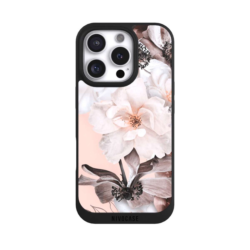 iPhone 16 Pro NIVOpure Mur de fleurs roses