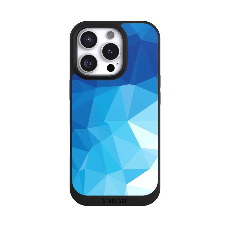 iPhone 16 Pro NIVOpure Mosaïque Polygonale Bleue