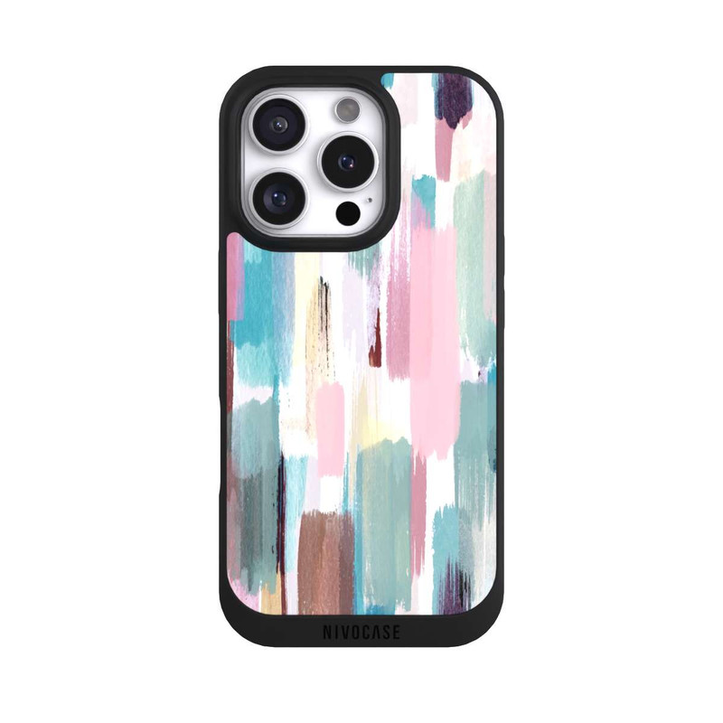 iPhone 16 Pro NIVOpure Coups de pinceau abstraits Nuances pastel
