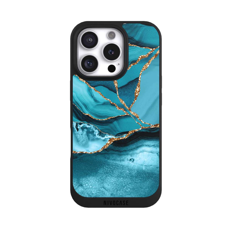 iPhone 16 Pro NIVOpure Eisblaue Marmor Landschaft
