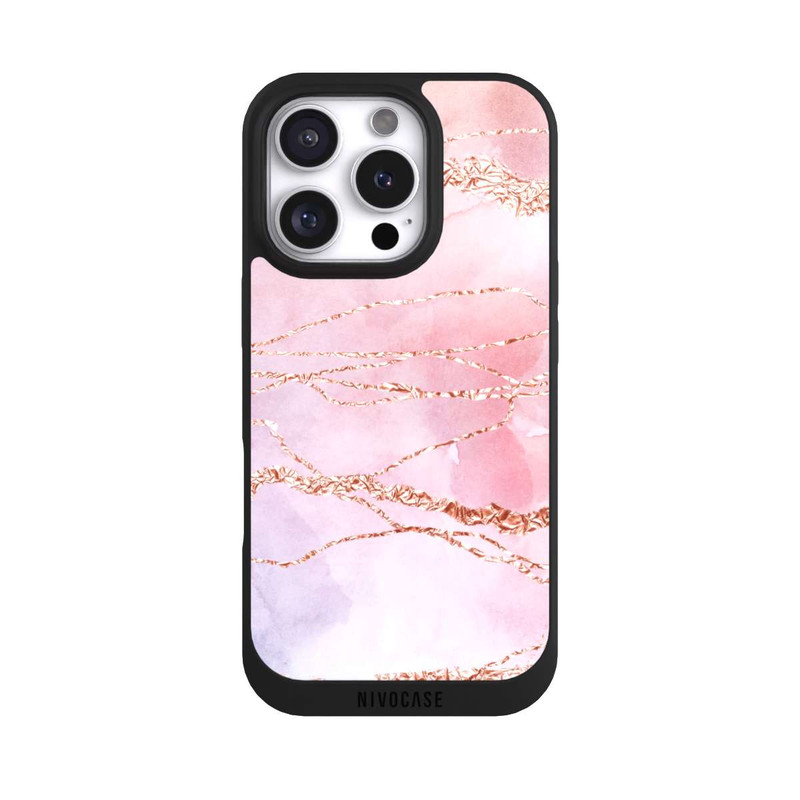 iPhone 16 Pro NIVOpure Glitter Look Pink Girly Marmor