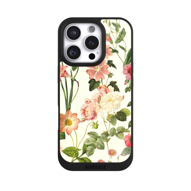 iPhone 16 Pro NIVOpure Fleurs sauvages sur jaune clair