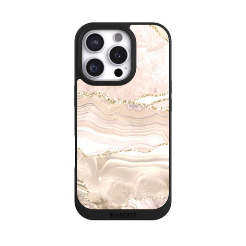 Apple iPhone 16 Pro NIVOpure Marmor rosa-goldene Streifen